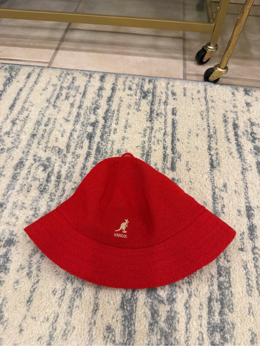 Kangol Bold Red Bucket Hat with Kangaroo Logo